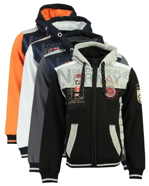 Felpa Geographical Norway GEDAY Uomo cappuccio ricami logo