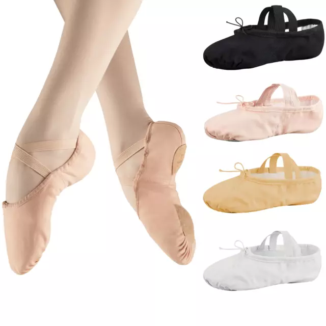 RAIKOU Damen Mädchen  Ballettschuhe Ballettschläppchen  Geteilte Ledersohle