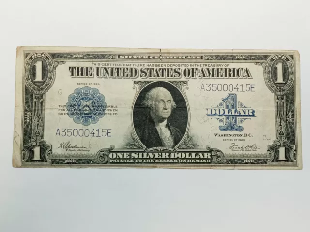Series 1923 One Dollar $1 Silver Certificate Large Size Horse Blanket (C77)