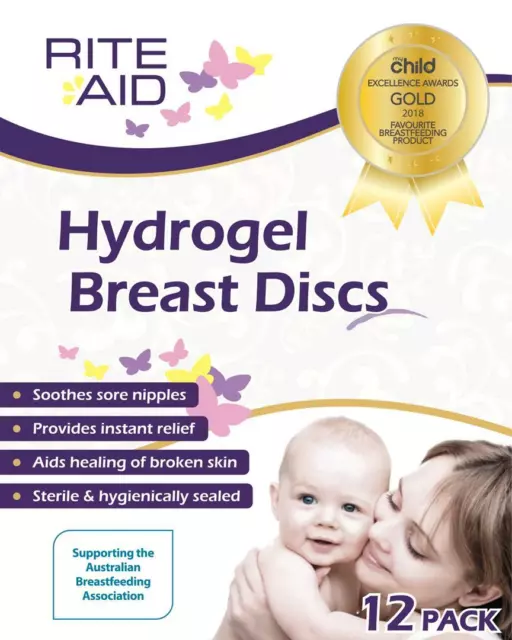 Rite Aide Hydrogel Sein Disques (x12) - Aide Heal Cracked Sore Tétine