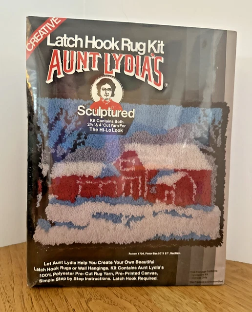 Kit de alfombras de colección Aunt Lydias ""RED GRANN"" gancho rojo acabado talla 20"" X 27"" NUEVO 4704