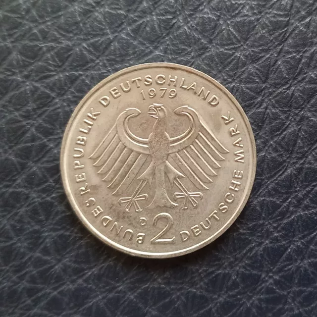 Münze, BRD, 2 Mark, 1979, Konrad Adenauer