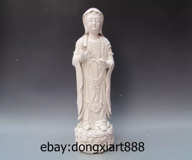 22" Chinese White Porcelain Kwan-yin Avalokitesvara Bodhisattva Buddha Statue