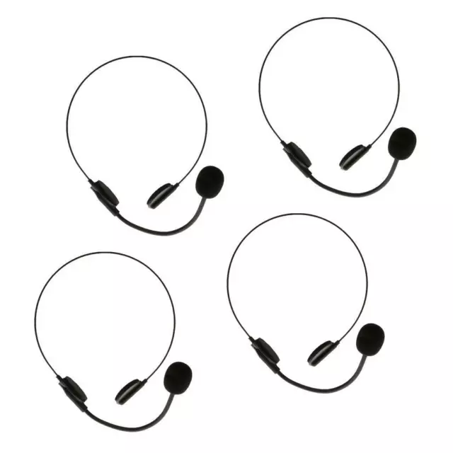 Prettyia 4pcs Black Headsets Mic Microphone Men Women Halloween Costume Prop