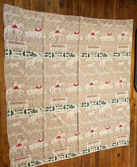 Nice Vintage Roy Rogers Double R Bar Ranch Blanket 64 X 68