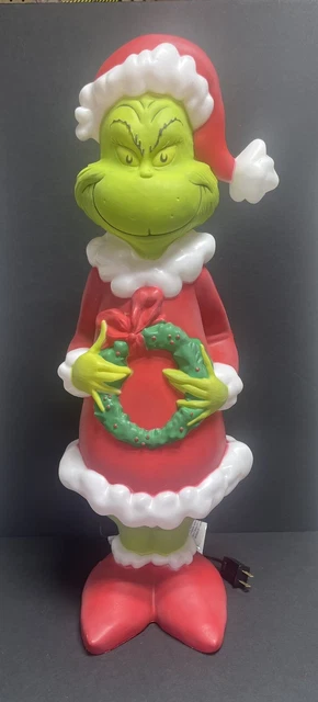Blow Mold Grinch Dr Seuss Gemmy 24" Christmas Lighted Yard Decor