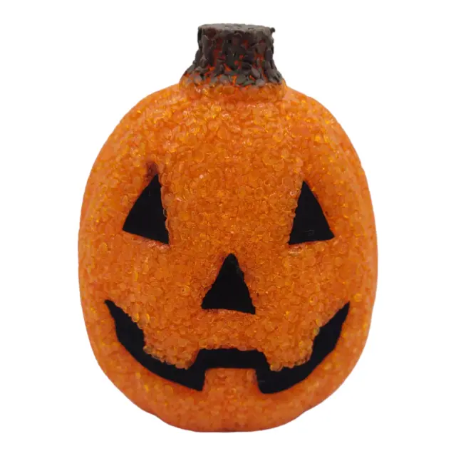 Vintage Seasons Melted Plastic Popcorn Jack O Lantern Lighted Halloween Pumpkin