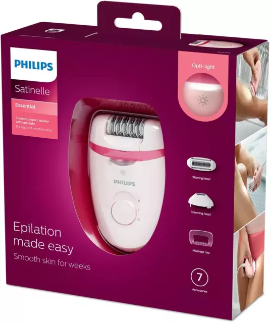 Philips Epilatore Compatto Con Cavo Satinelle Essential Bre285/00 2 Velocita' 2