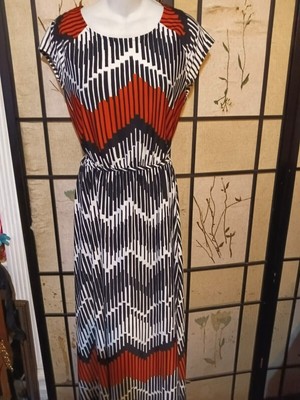 Aa Studio Aa - 10 - Women's  - Multi-Color - Abstract - Long - Dress - Size: 10