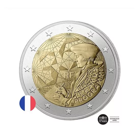 2 Euros Commémorative France 2022 Erasmus NEUVE (de rouleau)