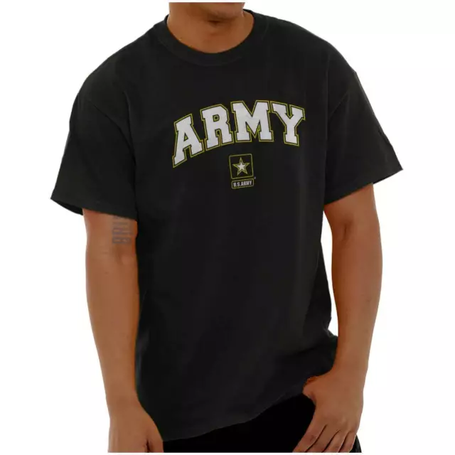 US Army Proud Mom Dad Military Combat Logo Womens or Mens Crewneck T Shirt Tee