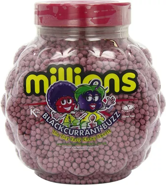 Millions Sweets Blackcurrant Buzz Full Jar Flavour Bag Party Gift Vegan Free P&P