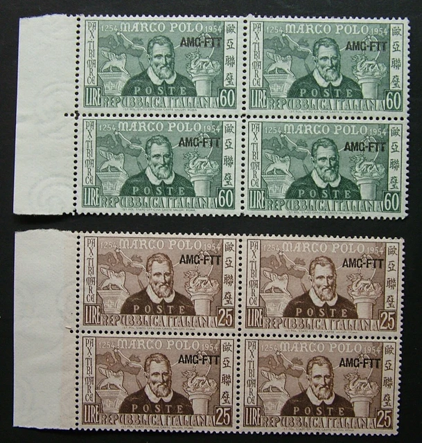 AMG - Ftt 1954 Italy Trieste 2 X Quatrains Marco Polo MNH