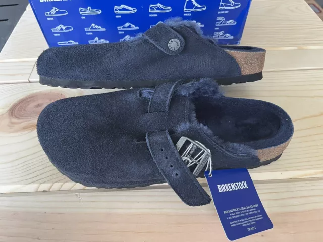 BIRKENSTOCK Boston Shearling Suede Clog - Midnight - EU 40 - US 9L/7M - Narrow