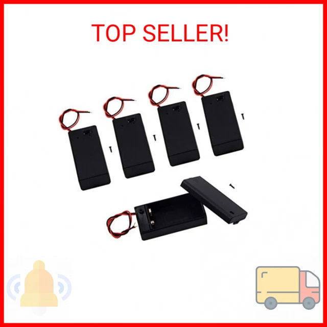 LAMPVPATH (Pack of 5) 9v Battery Holder, 9 Volt Battery Holder with Switch, 9v B
