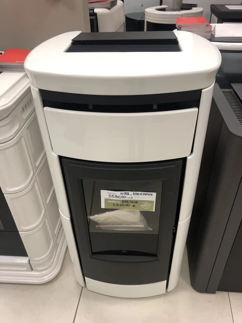 Poêle à Pellets Edilkamin Air 8kW - Céramique Blanc - Par Eurocamino - Neuf