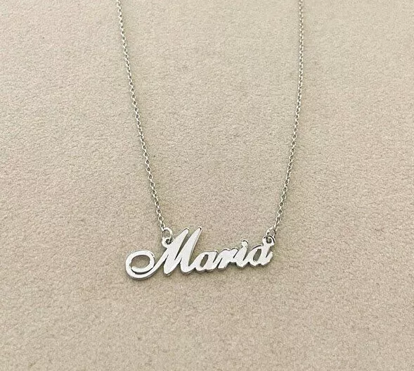 Collana con Nome Argento 925 Donna Personalizzata Corsivo ragazza nomi lettere