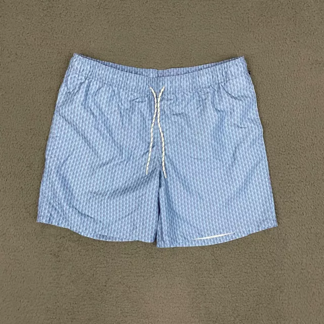 Goodfellow Swim Trunks Mens Large Blue Geometric Lined Drawstring Beach Casual