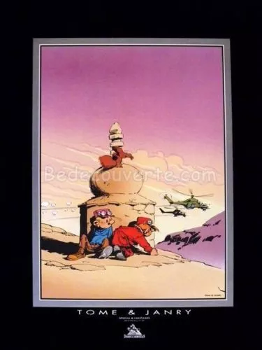 Affiche Offset JANRY Spirou et Fantasio Au Tibet 60x80