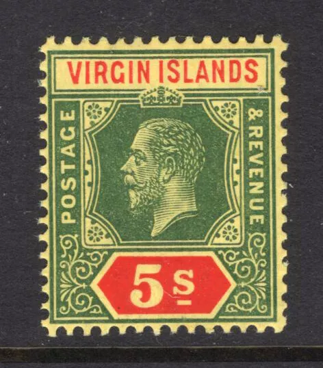 M22535 Virgin Islands/British Virgin Islands 1913 SG77 - 5/- green & red/yellow.