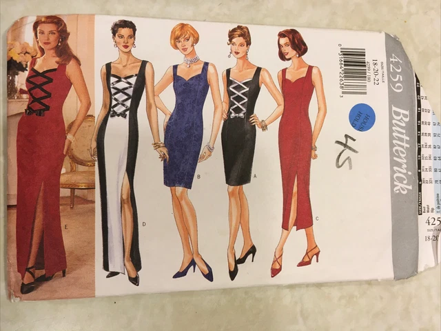 4259 Butterick Easter Dress Gown Formal Prom Sewing Pattern UnCut Sz 18 20 22