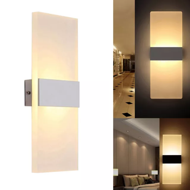 Applique LED 8W lampada moderna parete vetro opaco luce muro ingresso 220V IP20