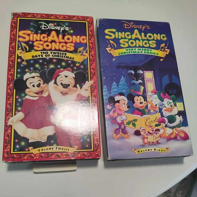 DISNEY'S SING ALONG Songs VHS Volume 8 & 12 Twelve Days & Very Merry ...