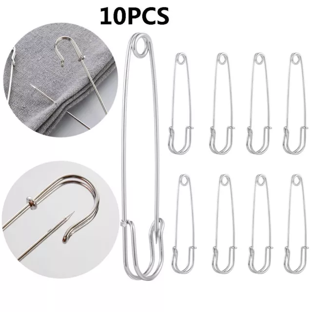 10Pcs DIY Jewelry Accessory Sewing Lock Pin Needle Steel Brooch