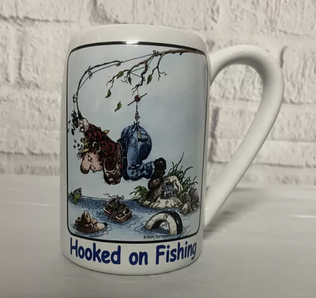 Gary Patterson Mug Cup Hooked On Fishing Clay Design China 5.5"