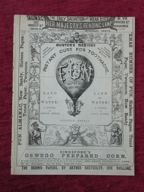 1866 Vintage FUN Magazine Comic Dec.29 Victorian Original