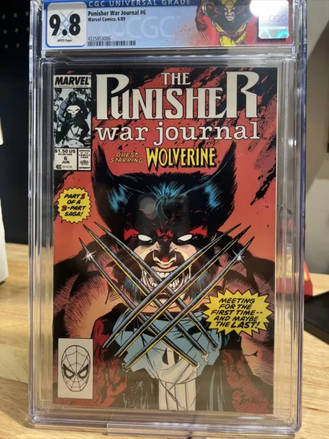 Punisher War Journal #6 CGC 9.8 Marvel 1st Meet Vs Wolverine Label Jim Lee Cover