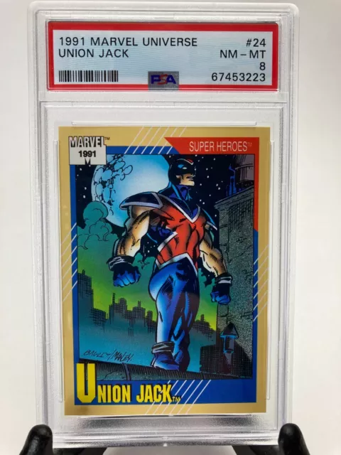 1991 Impel Marvel Universe Series 2 PSA 8 NM-MT Union Jack #24