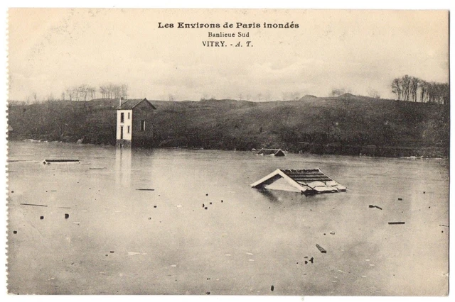 CPA 94 - VITRY (Val de Marne) - Environs de Paris inondés. Banlieue sud. A.T.