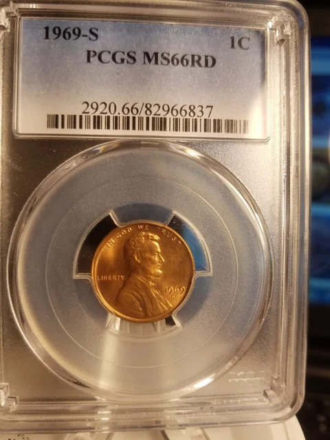 Cent 1969-S W/Errors Please See Full Description PCGS MS66RD #2920.66/82966837