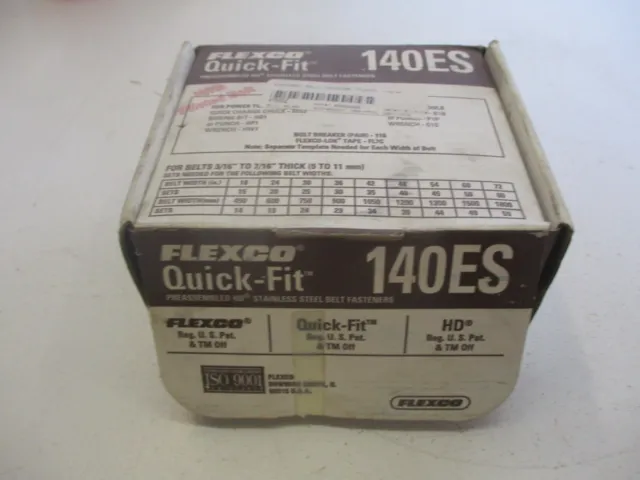 Flexco Quick-Fit 140Es Stainless Belt Fasteners, #52955K Nib