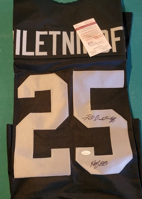 Autographed Fred Biletnikoff Jersey Inscribed "HOF 88" JSA COA Size XL OAK Autographed Fred Biletnikoff Jersey Inscribed "HOF 88" JSA COA Size XL OAK