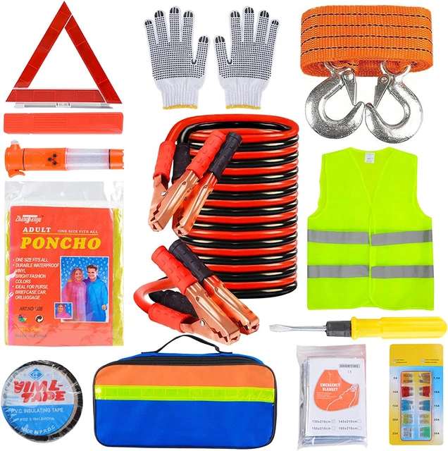 Kit strumenti di emergenza auto Voilamart, kit di sicurezza auto 12 in 1 per guasto Europa