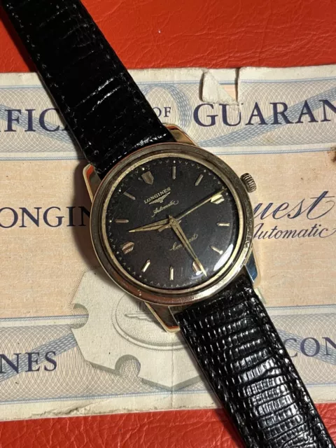 C.1958 Vintage Longines Conquest Automatic Men's Watch Gold Plated 35mm Working