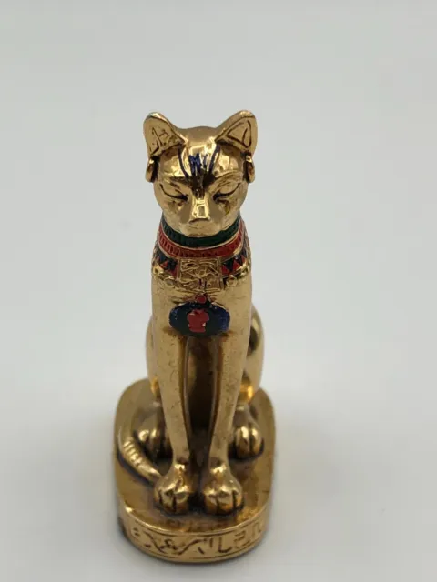 Egyptian Cat Goddess Bastet Figurine Mini Statue Decor Statue Egypt Gold