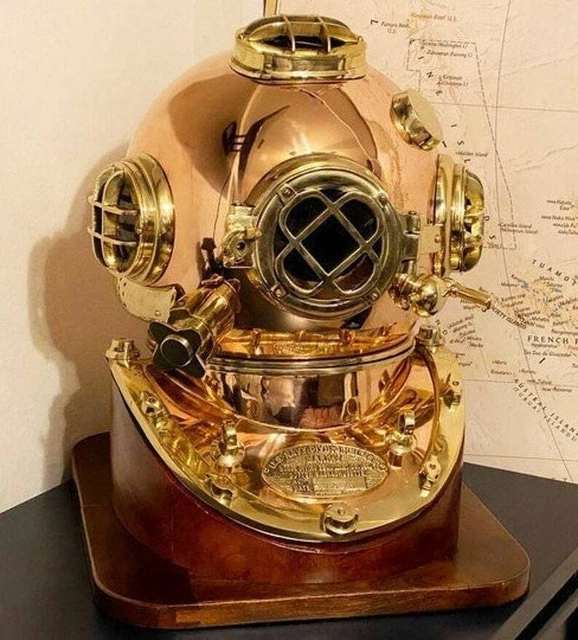 Casque De Plongée Nautique Style Ancien – Laiton Et Cuivre, Reproduction US Navy