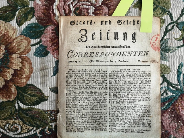 1811 Zeitung  Hamburg 174 Glatz Schlesien Tabak gesetzliche Regelungen Hamburg