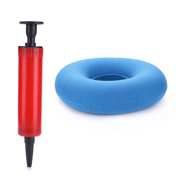 Hip Support Medical Hemorrhoid Seat Pad Inflatable Anti Bedsore (Blue)