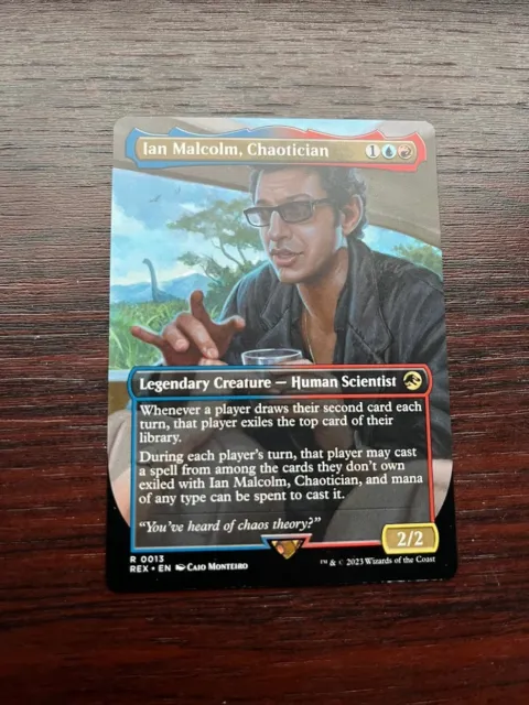 1x BORDERLESS IAN MALCOLM, CHAOTICIAN - Jurassic Park - MTG  Magic the Gathering