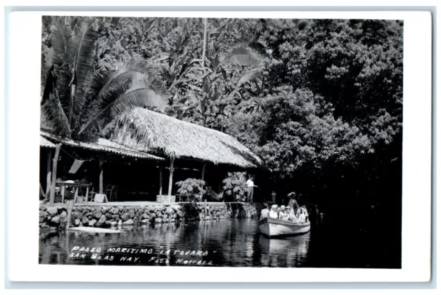 c1930's Paseo Maritimo LA Touara San Blas Nayarit Mexico RPPC Photo Postcard