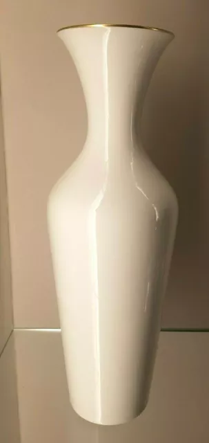 CM Hutschenreuther Hohenberg Porzellan Vase Goldrand H: 36 cm