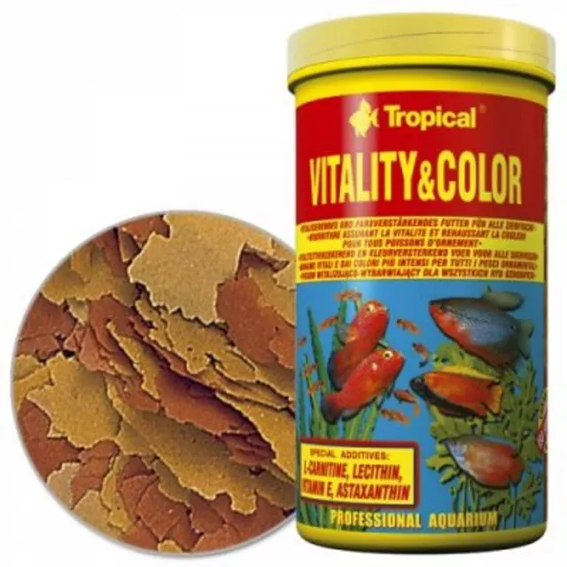 Tropical Vitality Couleur Flakes Flocon Nourriture pour Poisson 1000 ML