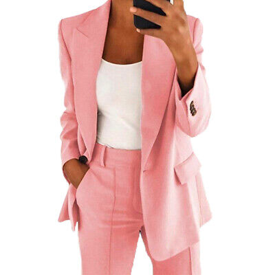 Office Womens Ol Lapel Jackets Blazer Coats Suits Slim Casual Cozy Long-Sleeve
