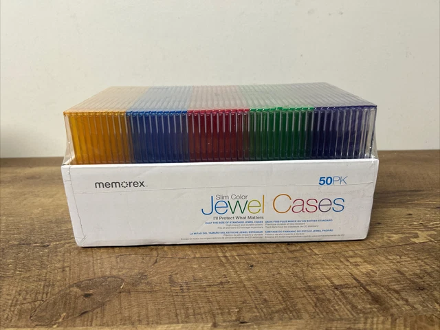 Memorex 50 Pack Jewel Cases Slim Clear CD DVD Brand New FACTORY SEALED
