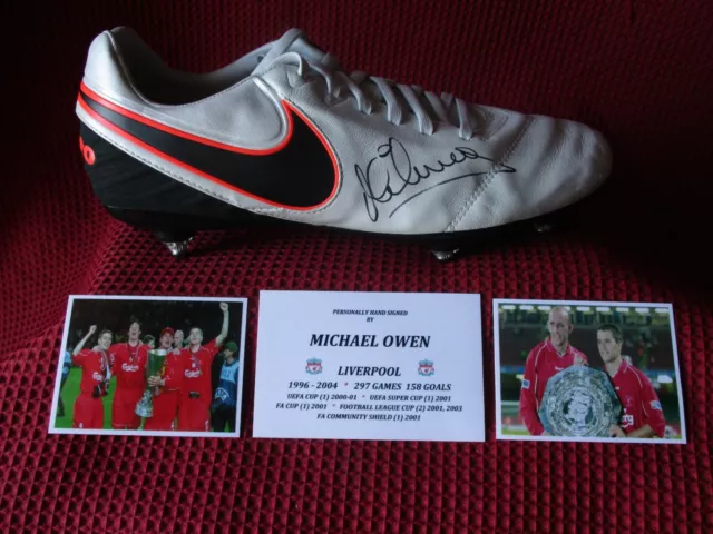 Liverpool Legend Michael Owen Personally & Genuine Hand Signed Football Boot-Coa 2