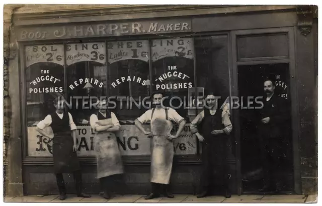 J. Harper BOOT MAKER & Repairer SHOP FRONT Unknown Mystery Unidentified Location